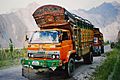 Pakistani truck in Karakoram Highway, Passu, Northern Areas, Pakistan