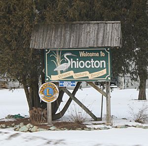 Village welcome sign