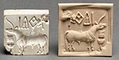 Stamp seal and modern impression- unicorn and incense burner (?) MET DP23101 (cropped)