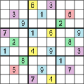 Sudoku Puzzle (a puzzle with total symmetry) trimmed