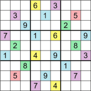 Sudoku Puzzle (a puzzle with total symmetry) trimmed