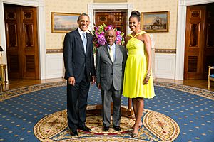Tom Thabane with Obamas 2014