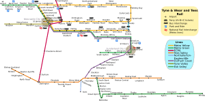 Tyne and Wear and Tees Rail Map