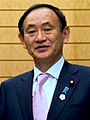 Yoshihide Suga cropped 3 Joint Press Announcement of the Okinawa Consolidation Plan