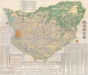 1856 Japanese Edo Period Woodblock Map of Musashi Kuni (Tokyo or Edo Province) - Geographicus - MusashiKuni-japanese-1856