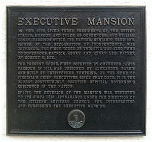 2011-07-10 Virginia Executive Mansion Plaque
