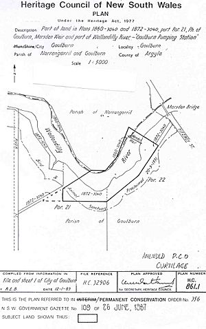 356 - Goulburn Pumping Station, Marsden Weir & Appleby Steam Engine - PCO Plan Number 356 (5045044p1)