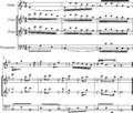Bach Brandenburg 4 closing bars of first movement