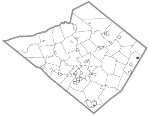 Location of Bally in Berks County, Pennsylvania.