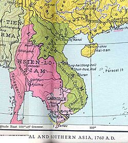 Cambodge, Laos, Siam and Vietnam at 1760
