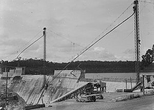 Canning Dam, construction of dam wall, 1939