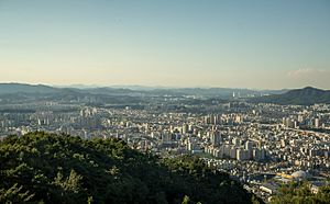 Daejeon Metropolitan City in Korea, view from Bomunsan Fortress