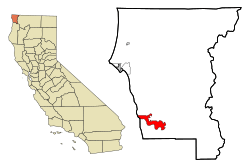 Location in Del Norte County and the state of California