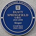 Dusty Springfield blue plaque