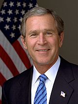 Photographic portrait of George W. Bush