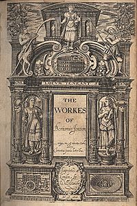 Jonson 1616 folio Workes title page