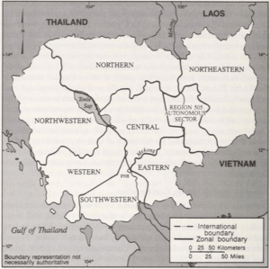 Khmer Rouge Administrative Zones for Democratic Kampuchea, 1975-78