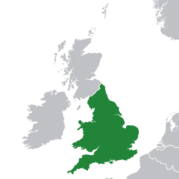 Location of the Kingdom of England in 1700