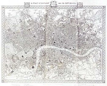 London engraved by J. & C. Walker in 1845 from a map by R Creighton