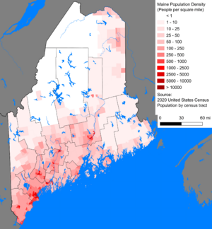 Maine population density 2020