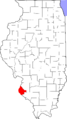 Map of Illinois highlighting Monroe County