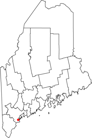 Map of Maine highlighting Portland