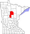 State map highlighting Cass County