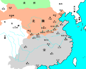 Map of Northern Wei and Liu Song Dynasty ja