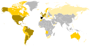 Map of the Spanish Diaspora in the World
