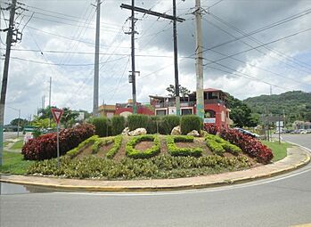 Moca, Puerto Rico welcome with landscape