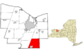 Monroe County New York incorporated and unincorporated areas Mendon highlighted