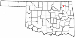 Location of Jamestown, Oklahoma