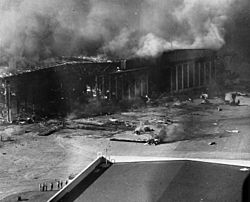 PLanes burning-Ford Island-Pearl Harbor