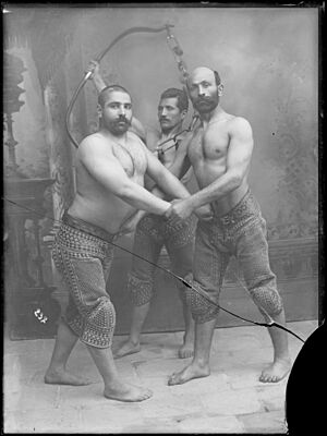 Persian Wrestlers, taken by Anton Sevruguin