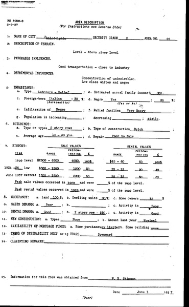 Philadelphia HOLC Redlining Zone Descriptions, 1937.pdf