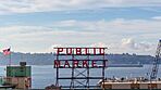 The sign of Pike Place Market, a popular public market and tourist destination