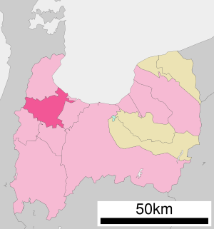Location of Takaoka in Toyama Prefecture