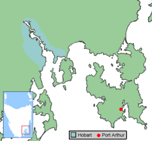 Tasmanian town locator PortArthur