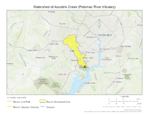 Watershed of Accotink Creek (Potomac River tributary)