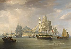 William John Huggins - The opium ships at Lintin, China, 1824