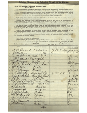 Women's suffrage petition, Arizona July 5, 1912