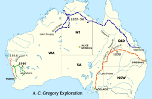 AC Gregory Map of Exploration