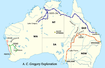 AC Gregory Map of Exploration