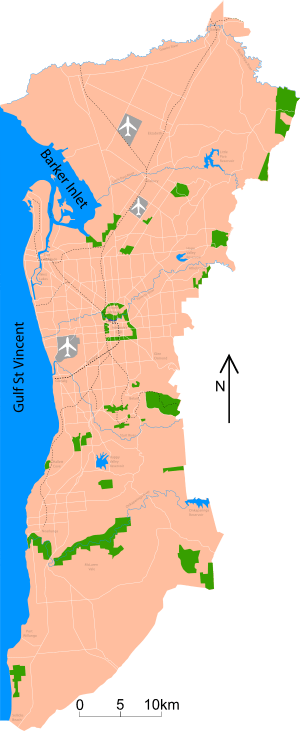 Adelaide metropolitan area map