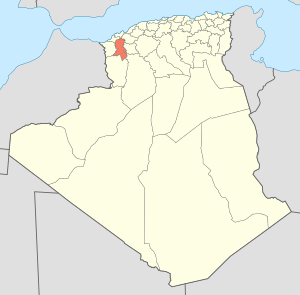 Map of Algeria highlighting Sidi Bel Abbès