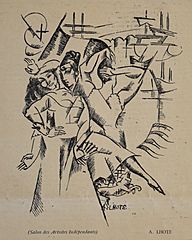 André Lhote, 1913, Dessin pour L'escale, published in Montjoie, n.5, 14 April 1913