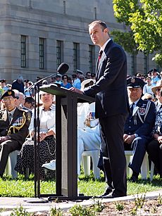 Andrew Barr at the Canberra Operation Slipper Welcome Home Ceremony March 2015