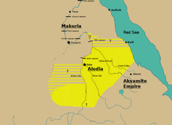 A map showing the extent of Alodia in the 10th  /