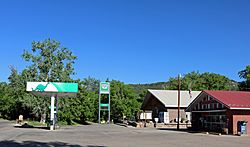 Beulah's gas station, general store, and post office