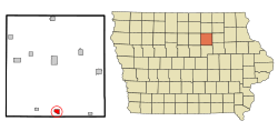 Location of Parkersburg, Iowa